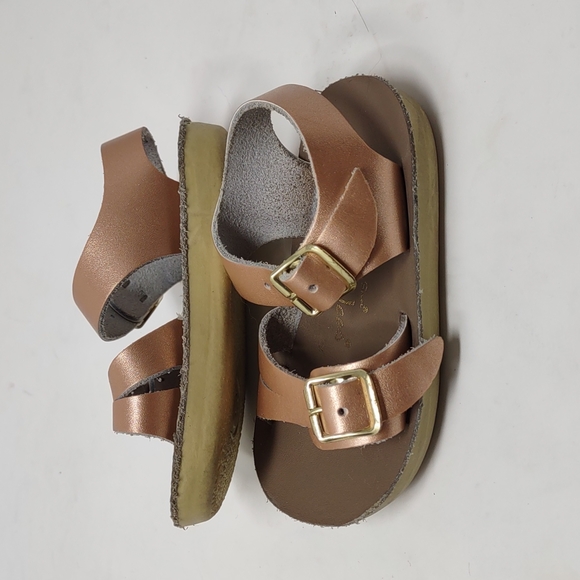 Salt Water by Hoy Leather Rose Gold Sandals Size 3 - Picture 4 of 7